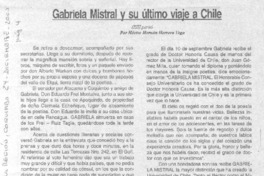 Gabriela Mistral y su último viaje a Chile (XIII parte)