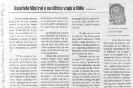 Gabriela Mistral y su último viaje a Chile (X parte)