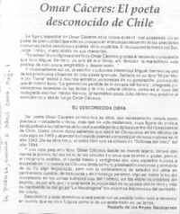 Omar Cáceres: El poeta desconocido de Chile