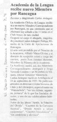 Academia de la Lengua recibe nuevo miembro por Rancagua