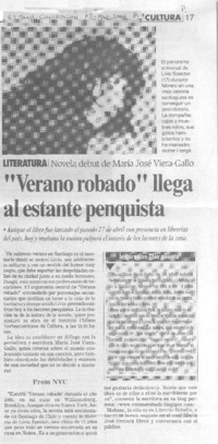 "Verano robado" llega al estante penquista