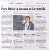 Para Delia la tercera es la vencida : [entrevista]