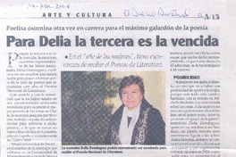 Para Delia la tercera es la vencida : [entrevista]