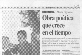 Obra poética que crece en el tiempo : [entrevista]