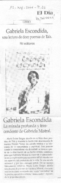 Gabriela escondida, una lectura de doce poemas de Tala