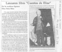 Lanzaron libro "Cuentos de Elisa"
