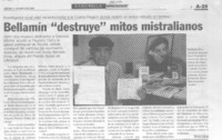 Bellamín "destruye" mitos mistralianos