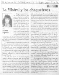 La Mistral y los chaqueteros