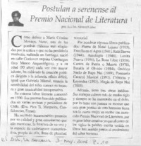 Postulan a serenense al Premio Nacional de Literatura