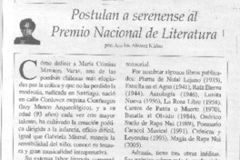 Postulan a serenense al Premio Nacional de Literatura