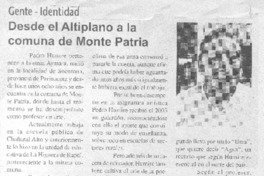 Desde el Altiplano a la comuna de Monte Patria