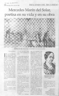 Mercedes Marín del Solar, poetisa ensu vida y en su obra.