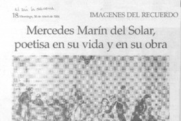 Mercedes Marín del Solar, poetisa ensu vida y en su obra.