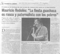 Mauricio Redolés: La fiesta guachaca es rasca y paternalista con los pobres (entrevistas)