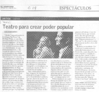 Teatro para crear poder popular