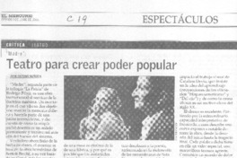 Teatro para crear poder popular