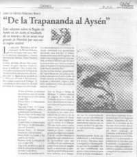 "De la Trapananda al Aysén"