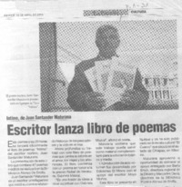 Escritor lanza libro de poemas
