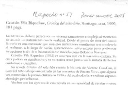 Cristián Vila Riquelme, Crónicas del niño lobo
