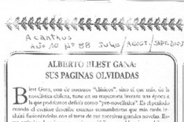 Alberto Blest Gana: sus páginas olvidadas