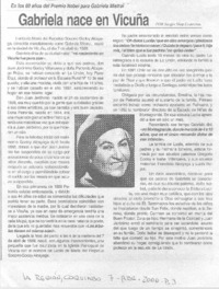 Gabriela nace en Vicuña