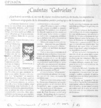 ¿Cuántas "Gabrielas"?
