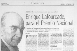 Enrique Lafourcade para el Premio Nacional