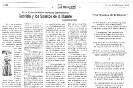 Gabriela y los sonetos de la muerte