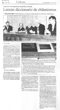 Lanzan diccionario de chilenismos