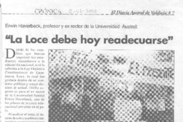 "La Loce debe hoy readecuarse"