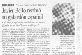 Javier Bello recibió su galardón español