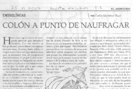 Colón a punto de naufragar