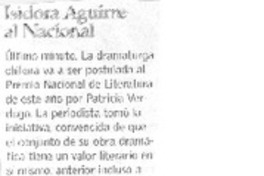 Isidora Aguirre al Nacional