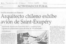 Arquitecto chilenos exhibe avión de Saint-Exupéry