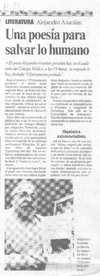 Una Poesía para salvar lo humano