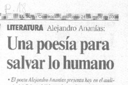 Una Poesía para salvar lo humano