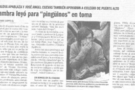 Zambra leyó para "pingüinos" en toma