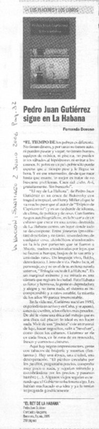 Pedro Juan Gutiérrez sigue en La Habana