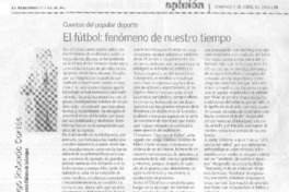 El futbol : fenómejno de nuestro tiempo