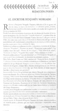 El escritor Benjamín Morgado