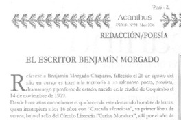 El escritor Benjamín Morgado