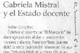Gabriela Mistral y el Estado docente