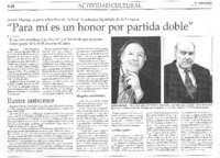 "Para mí es un honor por partida doble"