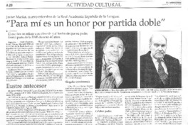 "Para mí es un honor por partida doble"