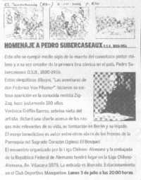 Homenaje a Pedro Subercaseaux