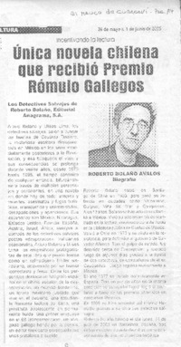 Unica novela chilena que recibió Premio Rómulo Gallegos