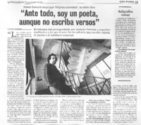 "Ante todo, soy un poeta, aunque no escriba versos"