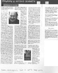 Entrevista a Antonio Skármeta. [entrevista]