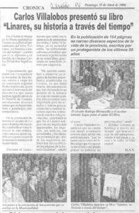 Carlos Villalobos presentó su libro "Linares, su historia a través del tiempo"