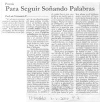 Para seguir soñando palabras